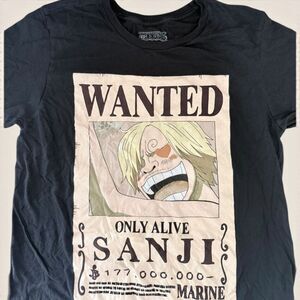 One Piece Sanji Wanted Poster Tee Medium Anime Manga Streetwear Otaku Graphic